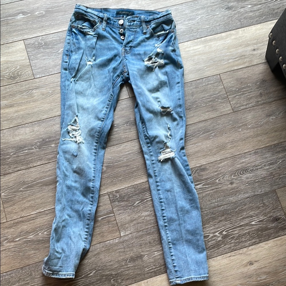 Aeropostale Blue Skinny Jeans Distressed Style Size 27/2